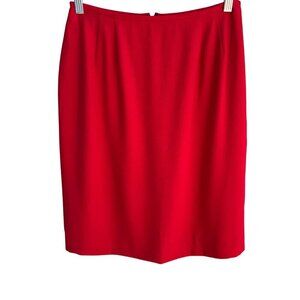 Sassco Vintage Womens Red Back Zipper Closure Dressy Lined Mini Pencil Skirt 10